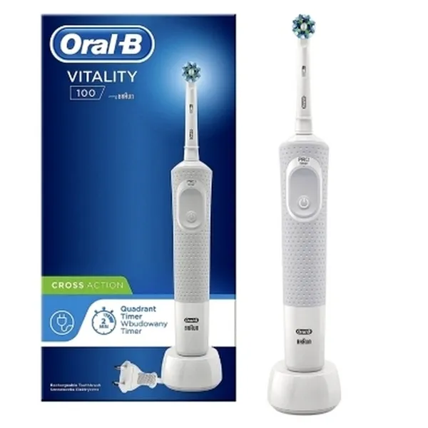 Periuță de dinți electrică BRAUN Vitality 100 Cross Action, Alb