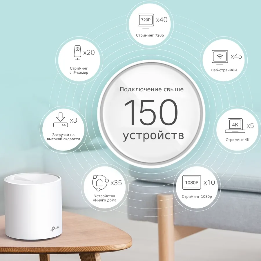 Sistem Wi-Fi Mesh TP-LINK Deco X60 (3-pack), Alb