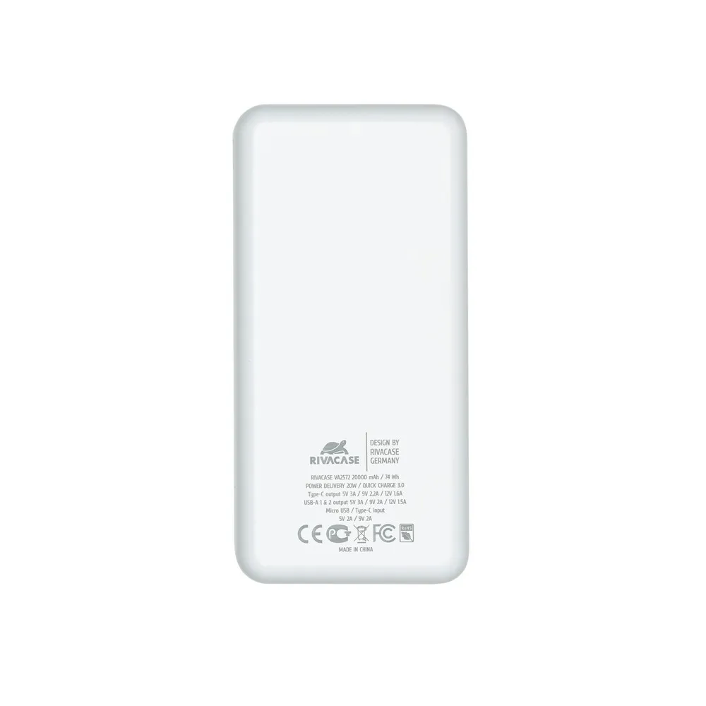 Acumulator extern RivaCase VA2572, 2000mAh, Alb