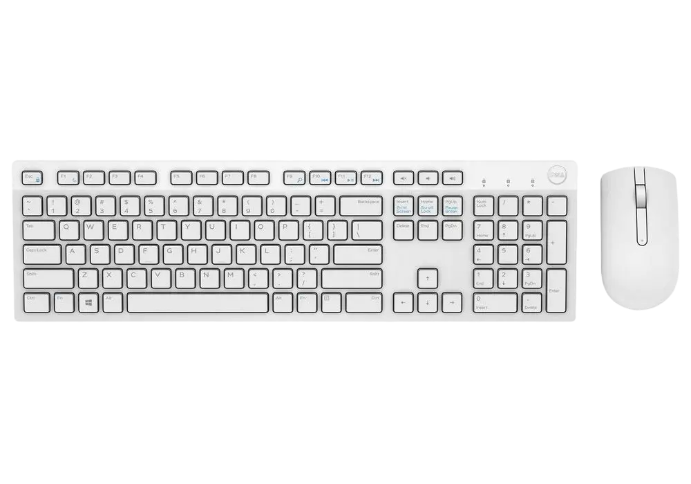 Set Tastatură + Mouse DELL KM636, Fără fir, Alb