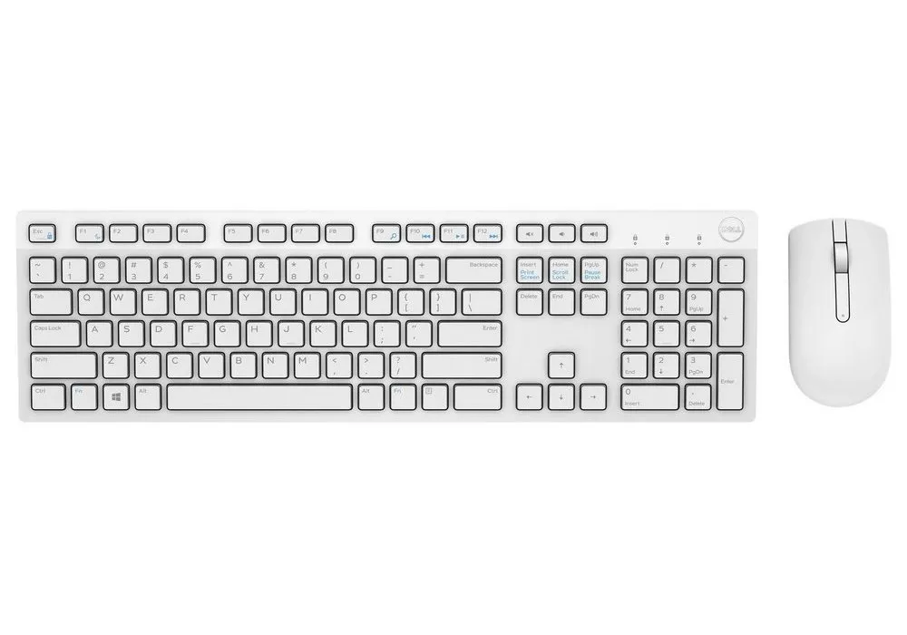Set Tastatură + Mouse DELL KM636, Fără fir, Alb