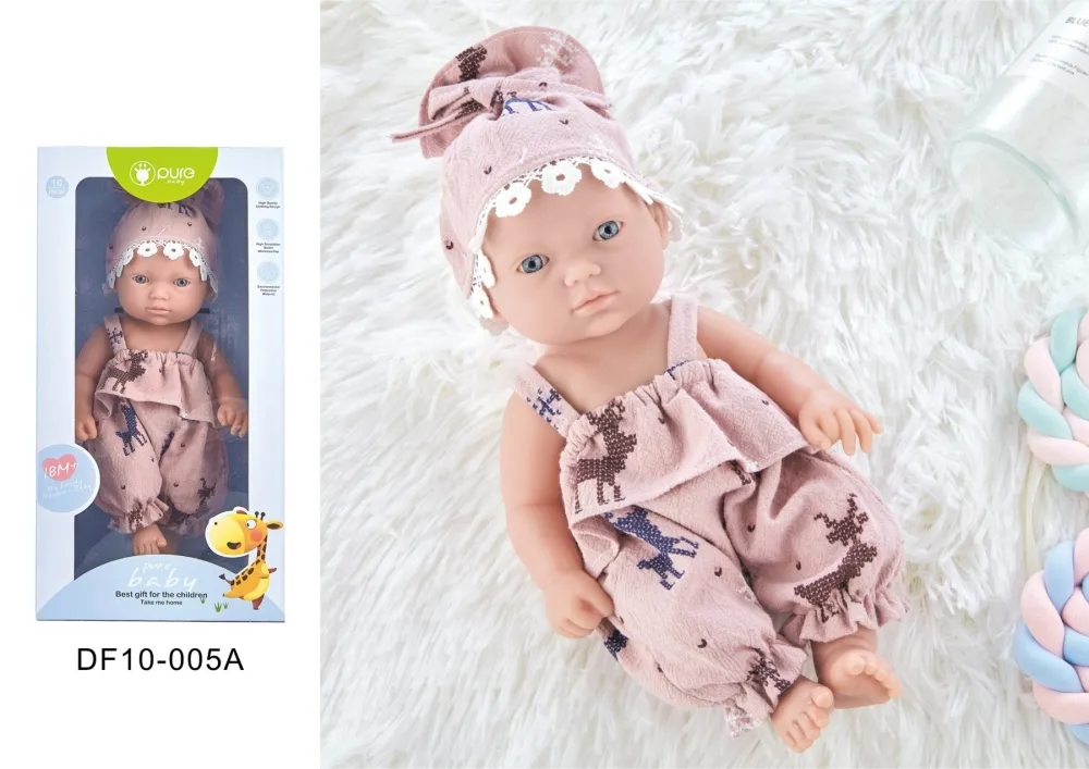  Păpușă din vinil „Pure Baby” 25cm în salopetă