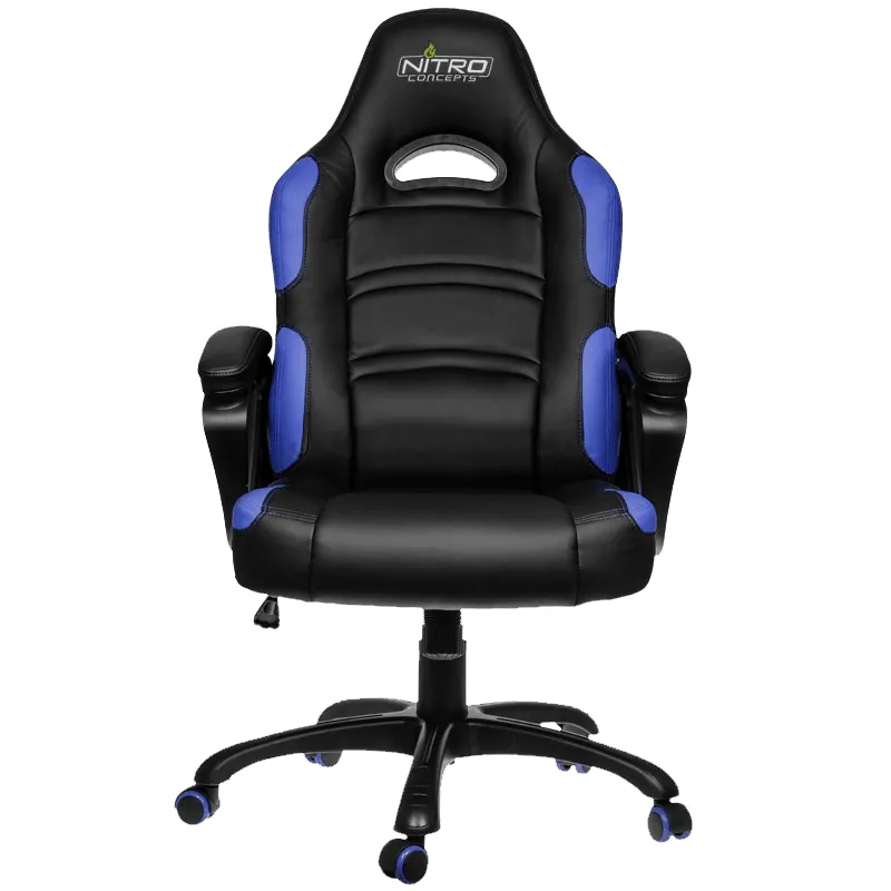 Scaun Gaming Gamemax GCR07, PU Piele, Negru/Albastru