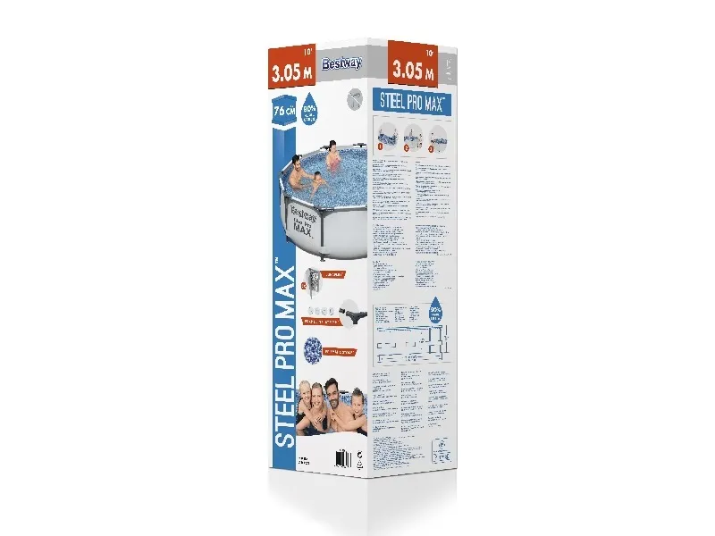 Piscină cu cadru metalic Bestway 56408, 4678L, Gri, 56408