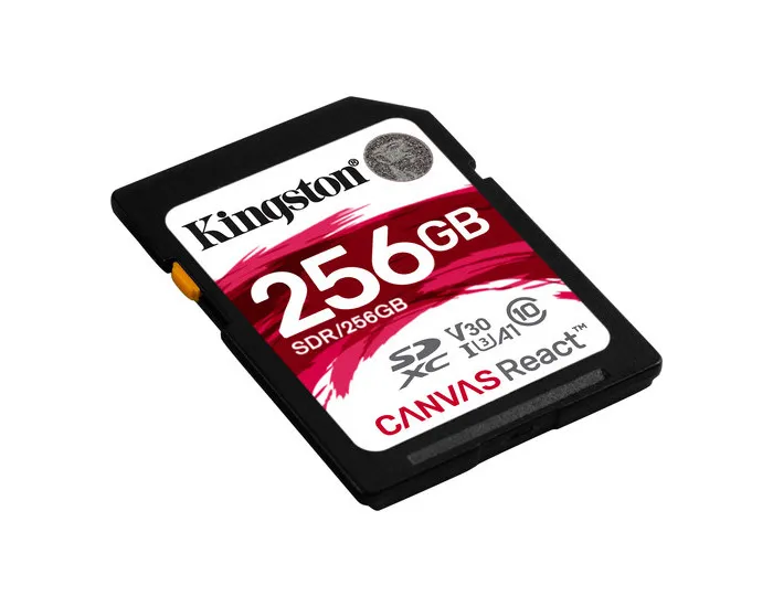 256GB  SDXC Card (Class 10) UHS-I , U3, Kingston Canvas React 