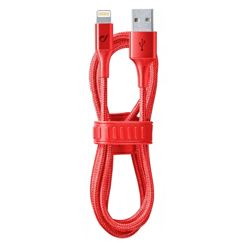 Cablu încărcare și sincronizare Cellularline Satellite MFI, USB Type-A/Lightning, 1m, Roșu