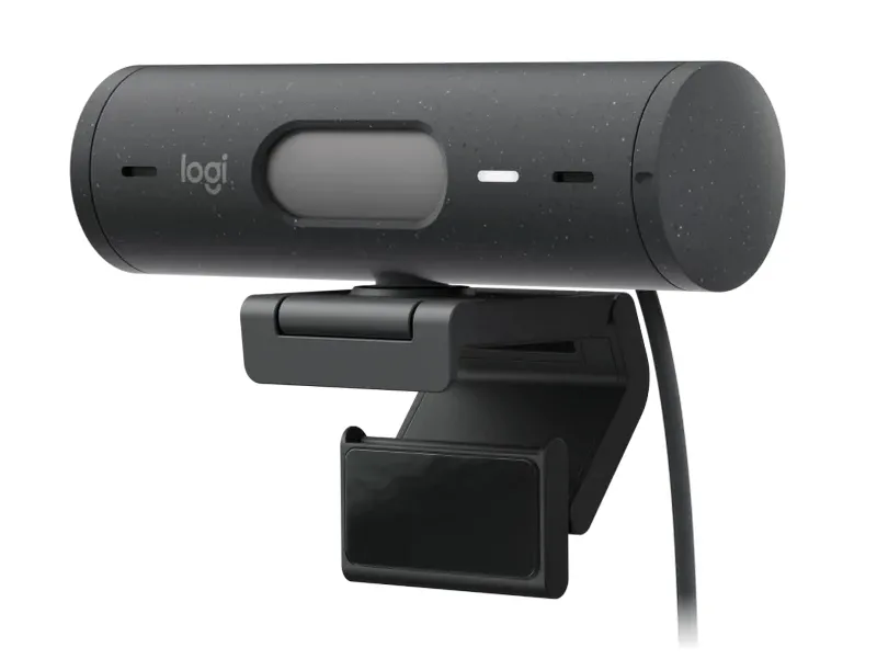 Cameră Web Logitech BRIO 500, Full-HD 1080P, Gri