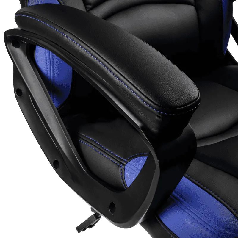 Scaun Gaming Gamemax GCR07, PU Piele, Negru/Albastru