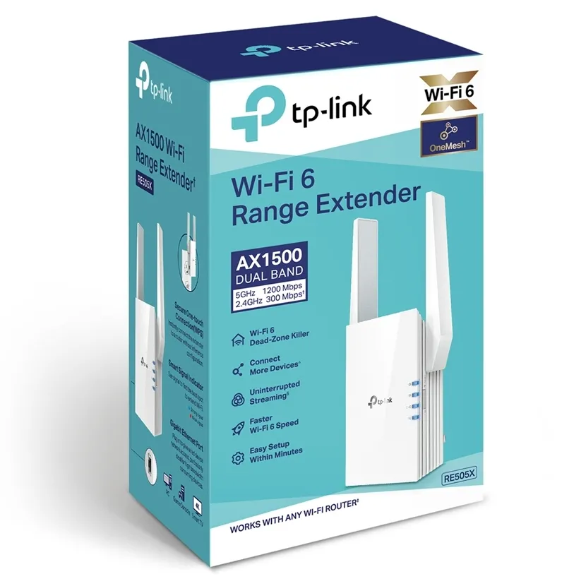 Punct de acces fără fir TP-LINK RE505X, 300 Mbps, 1200 Mbps, Alb