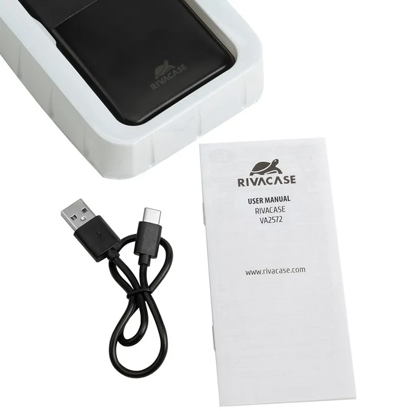 Acumulator extern RivaCase VA2572, 20000mAh, Negru