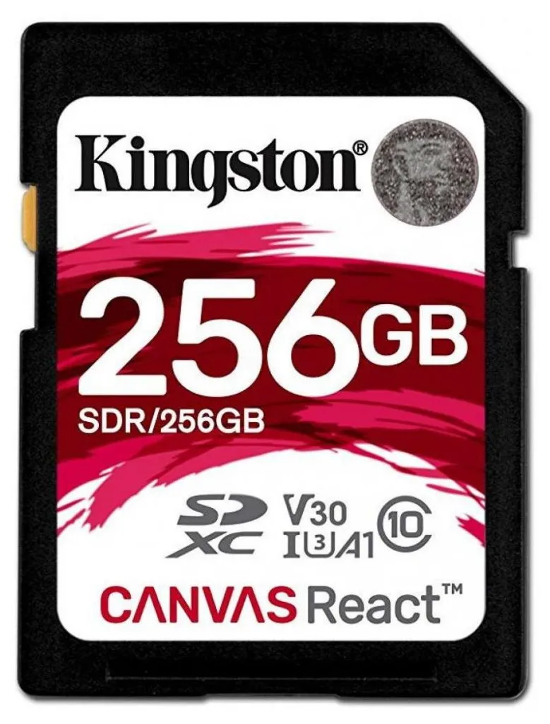 256GB  SDXC Card (Class 10) UHS-I , U3, Kingston Canvas React 