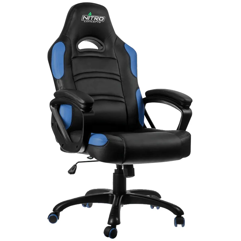 Scaun Gaming Gamemax GCR07, PU Piele, Negru/Albastru