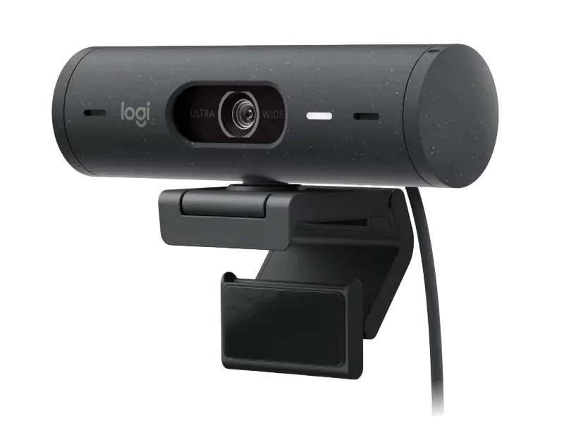 Cameră Web Logitech BRIO 500, Full-HD 1080P, Gri