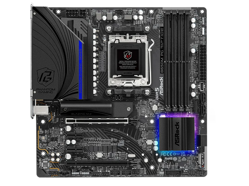 Placă de bază ASRock B650M PG RIPTIDE, AM5, AMD B650, Micro-ATX