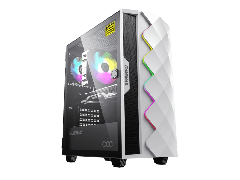 Carcasă PC Gamemax Diamond COC, Midi-Tower, ATX, Alb