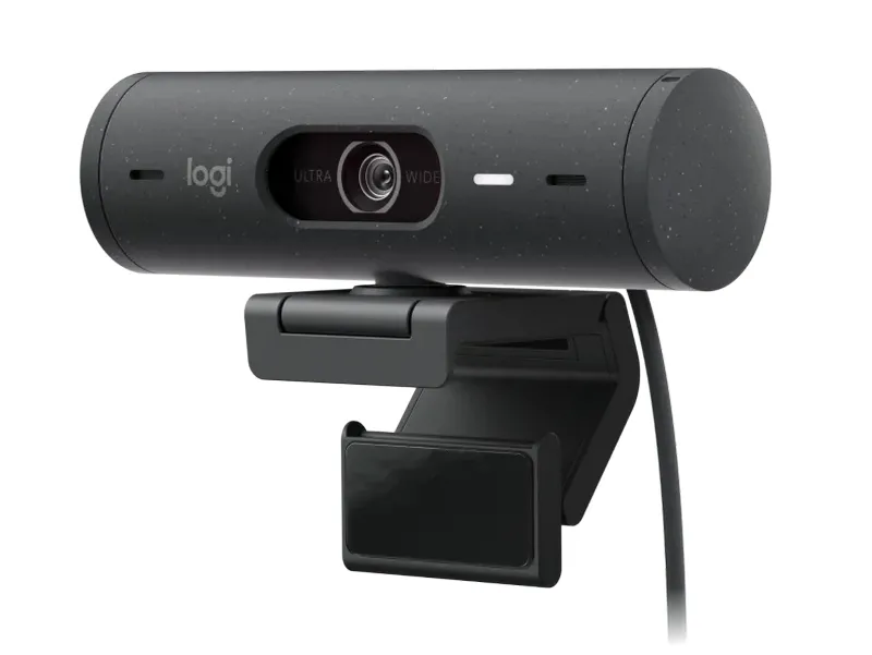 Cameră Web Logitech BRIO 500, Full-HD 1080P, Gri