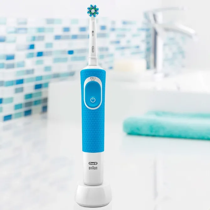 Periuță de dinți electrică BRAUN Vitality 100 Cross Action, Alb Albastru