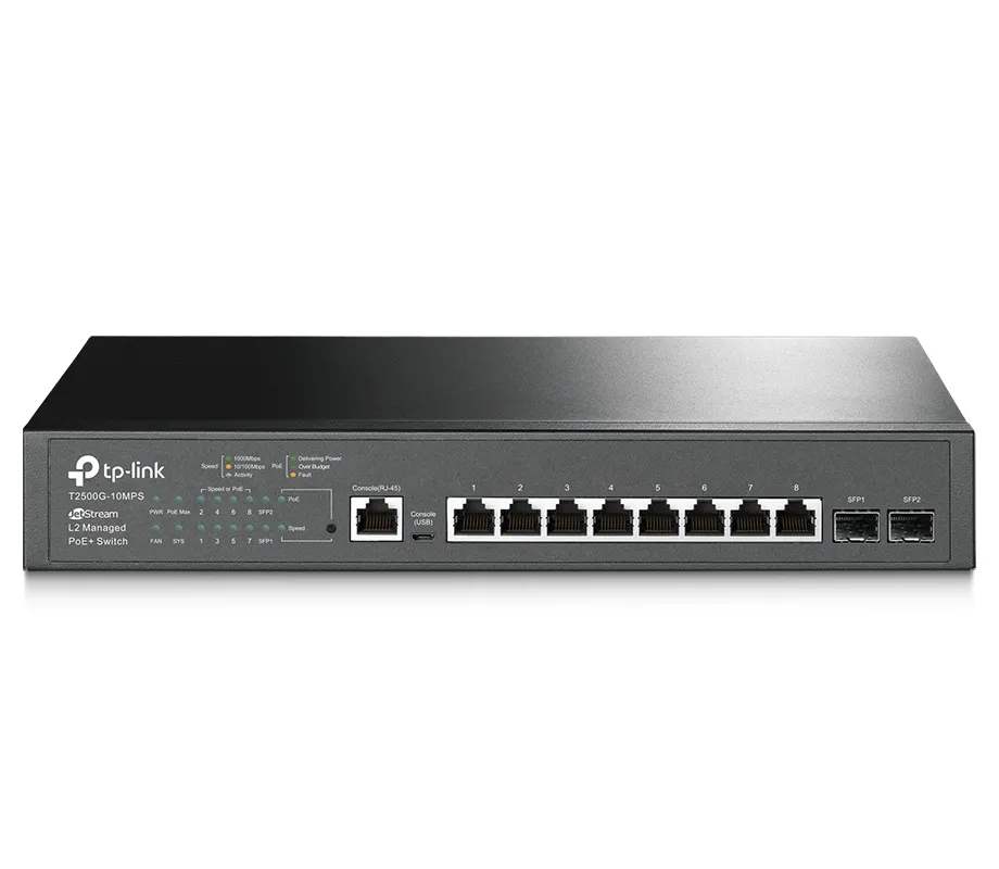 Comutator PoE TP-LINK T2500G-10MPS, 8x IEEE 802.3af/at