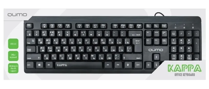 Tastatură QUMO Kappa, Cu fir, Negru