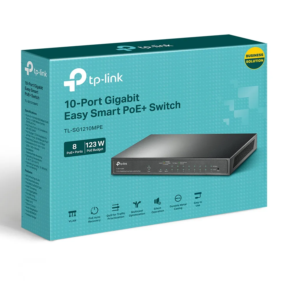 Comutator PoE TP-LINK TL-SG1210MPE, 8x IEEE 802.3af/at