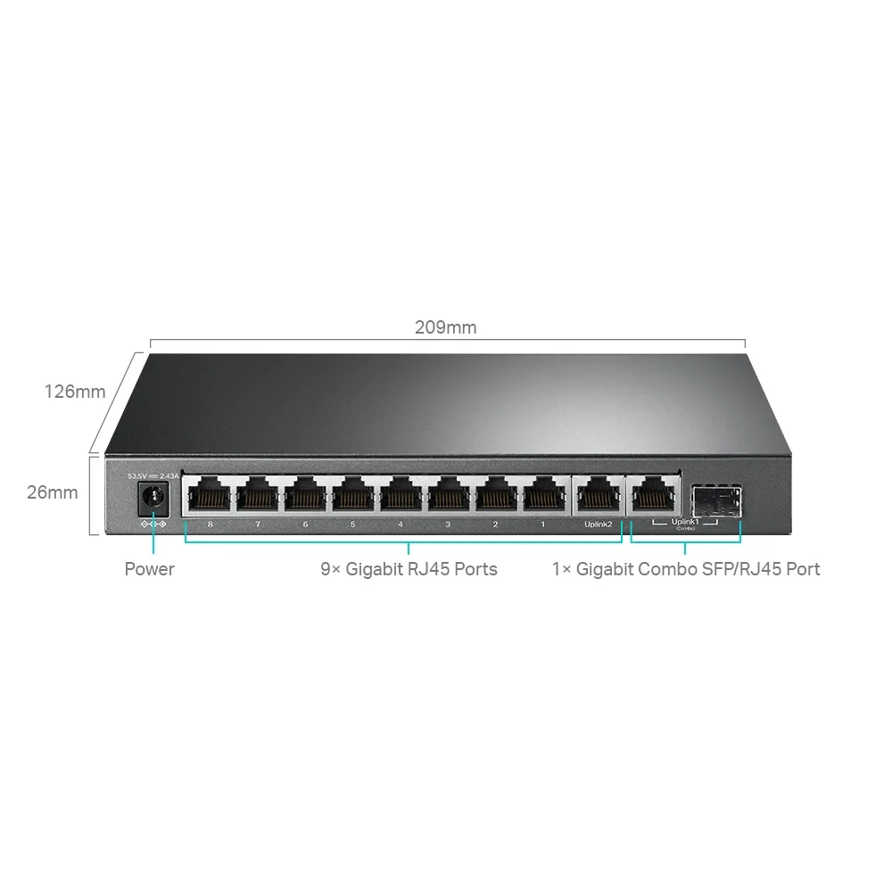 Comutator PoE TP-LINK TL-SG1210MPE, 8x IEEE 802.3af/at