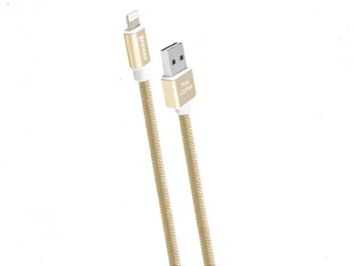 Cablu încărcare și sincronizare Xpower Type-C cable Nylon, USB Type-A/Type-C, 1m, Auriu
