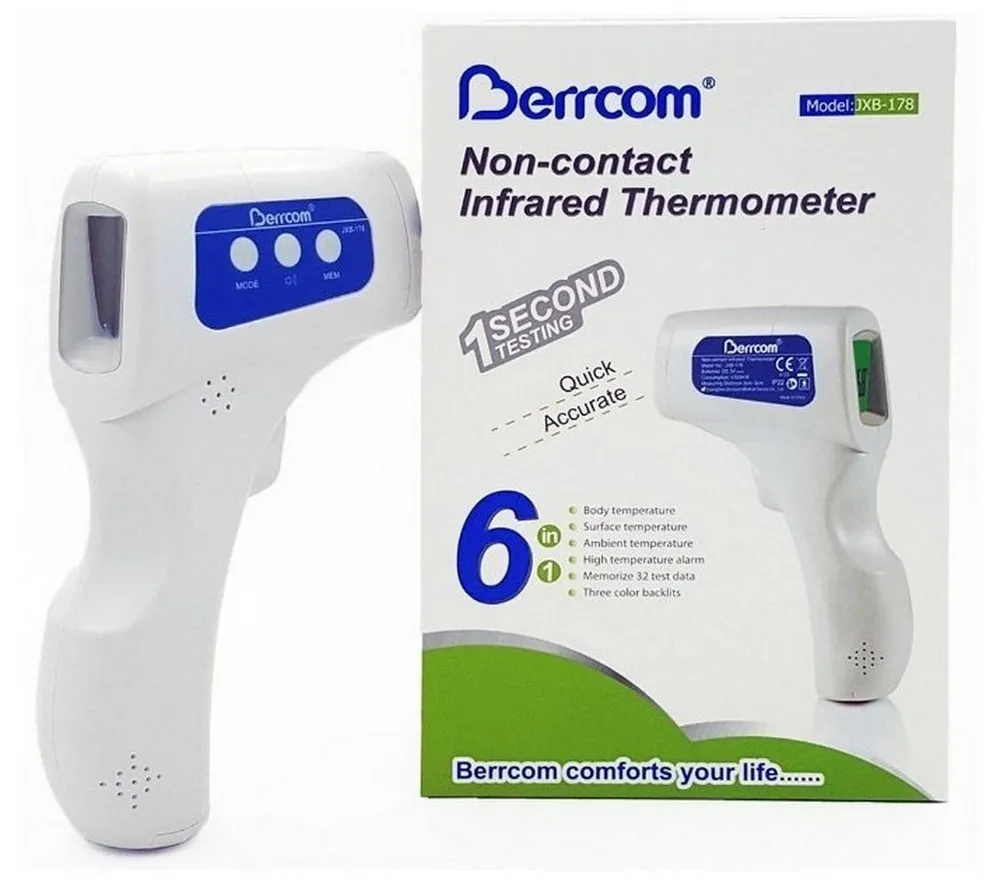 Termometru cu infraroșu fără contact Berrcom JXB-178, Alb