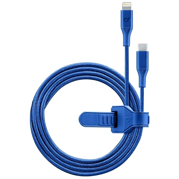 Cablu încărcare și sincronizare Cellularline Satellite MFI, USB Type-C/Lightning, 1m, Albastru