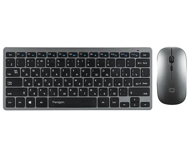 Set Tastatură + Mouse QUMO Paragon, Fără fir, Argintiu