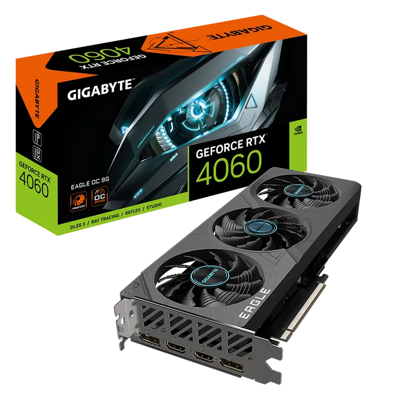 Placă Video Gigabyte GV-N4060EAGLE OC-8GD,  8GB GDDR6 128bit (GV-N4060EAGLE OC-8GD)