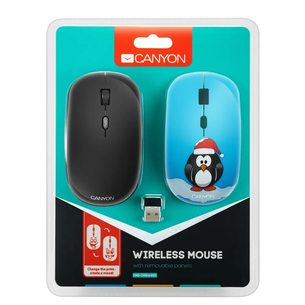 Mouse Wireless Canyon CND-CMSW400PG, Multicolor