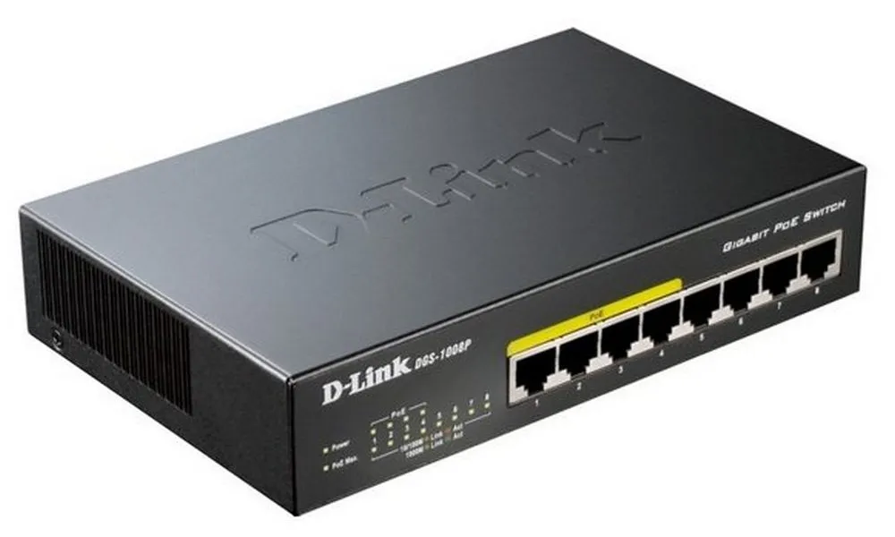 Comutator PoE D-Link DGS-1008P, 4x IEEE 802.3af