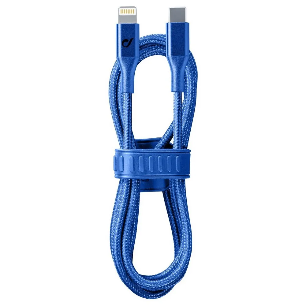 Cablu încărcare și sincronizare Cellularline Satellite MFI, USB Type-C/Lightning, 1m, Albastru