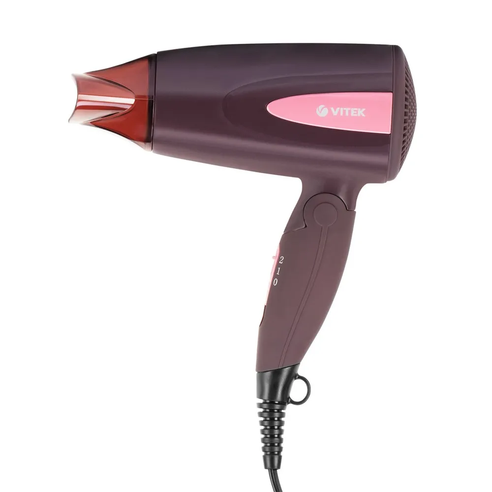 Uscător de păr compact VITEK VT-2261, 1300 W, Bordo