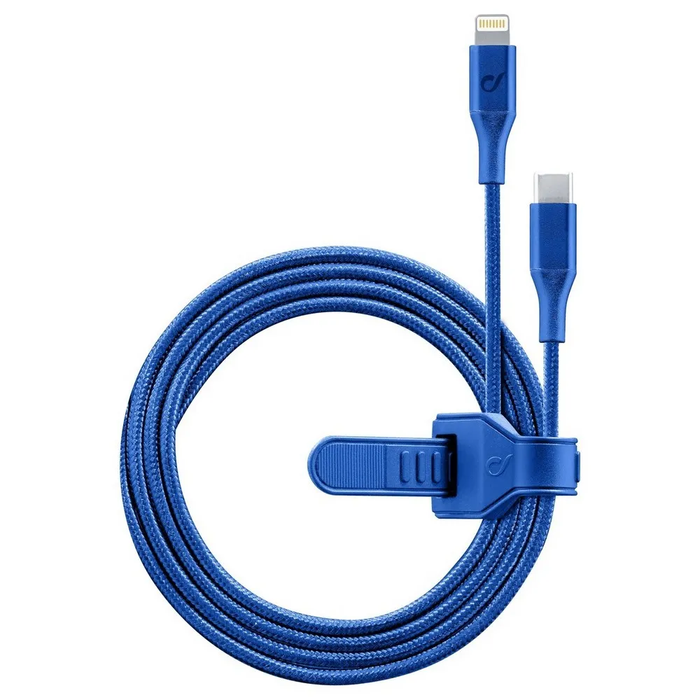 Cablu încărcare și sincronizare Cellularline Satellite MFI, USB Type-C/Lightning, 1m, Albastru