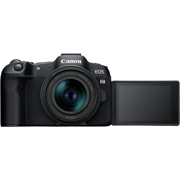 Aparat Foto Mirrorless Canon EOS R8 & RF 24-50mm f/4.5-6.3 IS STM KIT, Negru