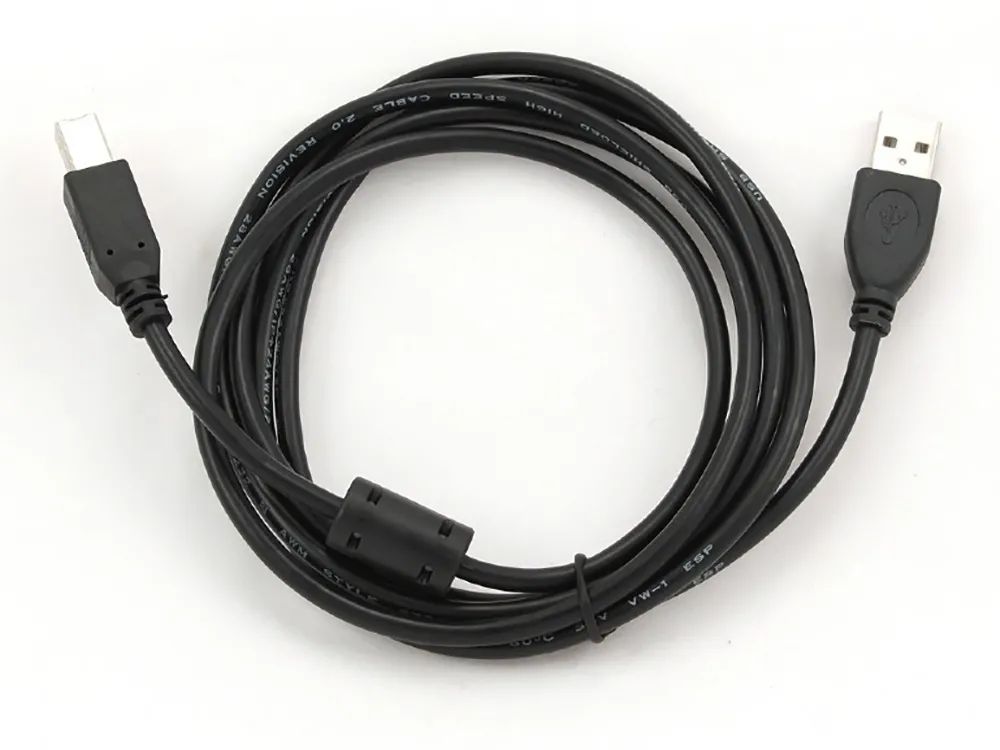 Cablu de date pentru periferice Cablexpert CCFB-USB2-AMBM-3M, USB Type-A/USB Type-B, 3m, Negru