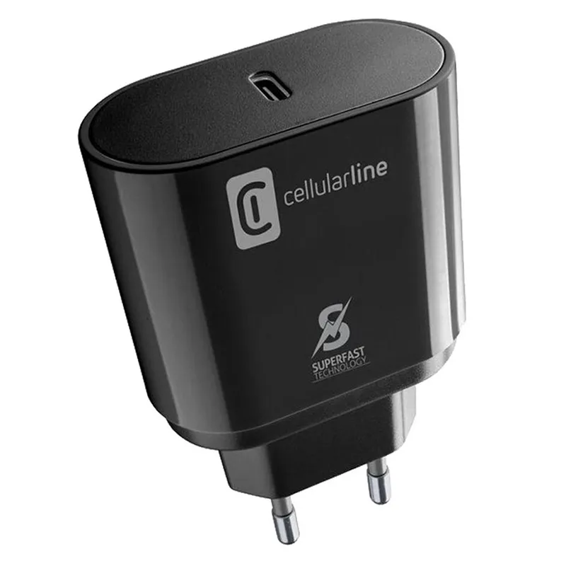 Încărcător Cellularline USB-C Charger 25W, Negru