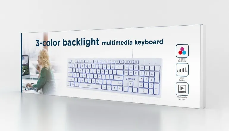Tastatură Gembird KB-UML3-01-W-RU, Cu fir, Alb