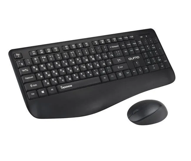 Set Tastatură + Mouse QUMO Space, Fără fir, Negru