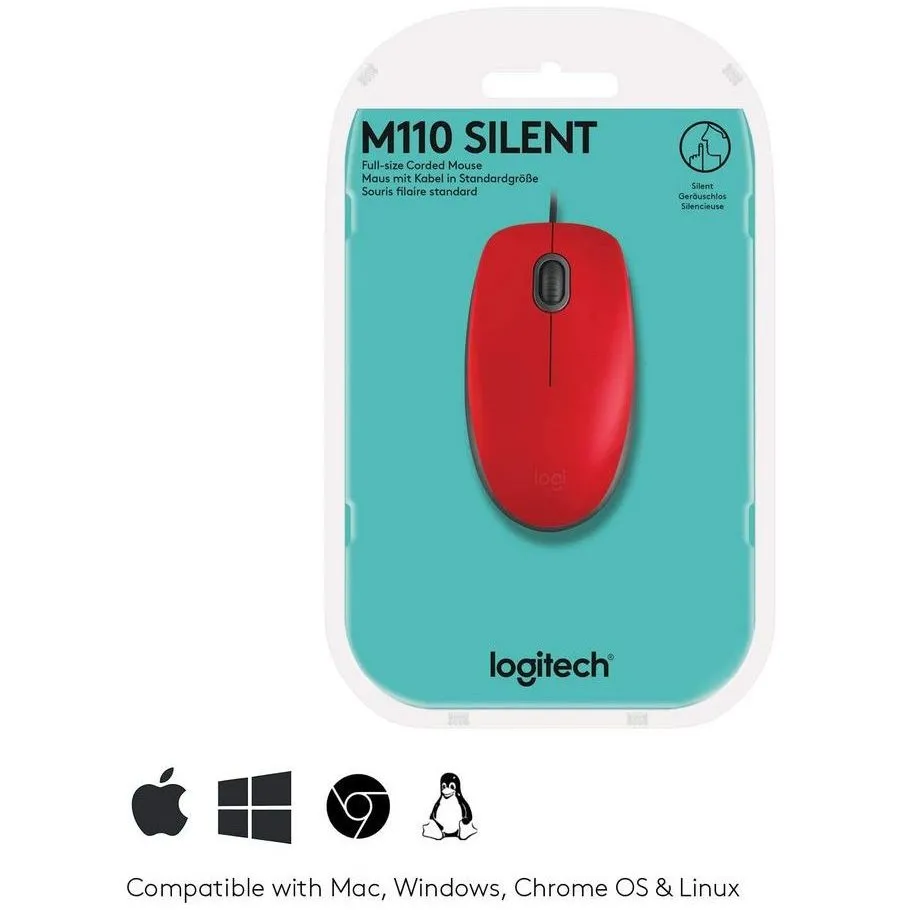 Mouse Logitech M110, Roșu