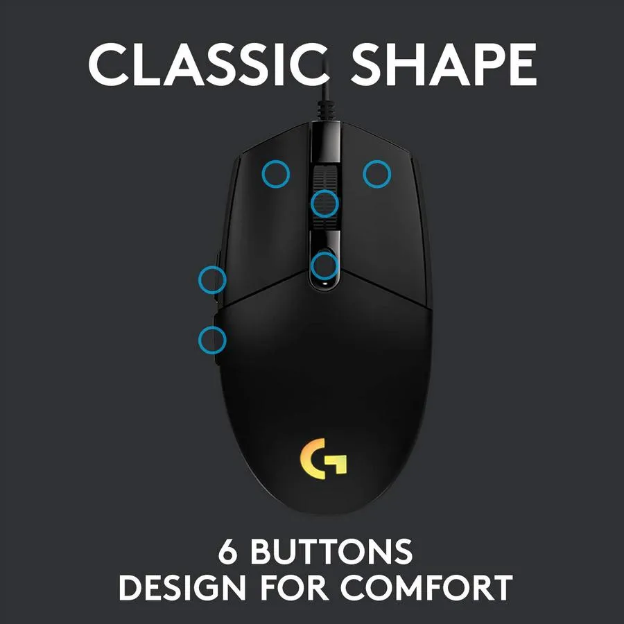 Gaming Mouse Logitech G102, Negru