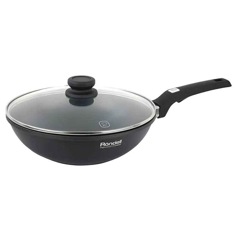 Tigaie WOK Rondell RDA-1349, 28cm, Negru