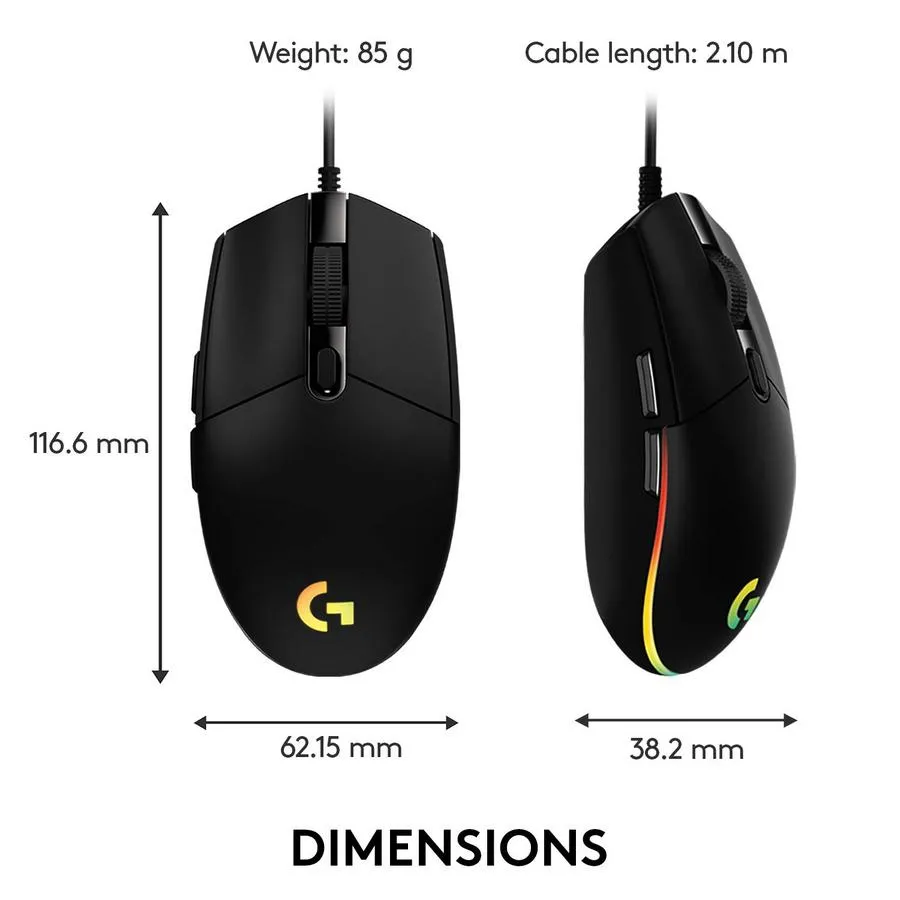 Gaming Mouse Logitech G102, Negru