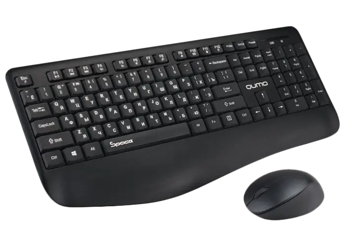 Set Tastatură + Mouse QUMO Space, Fără fir, Negru