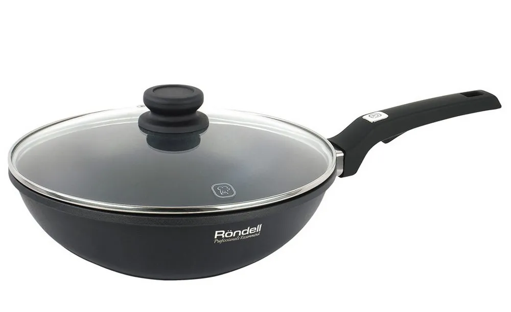 Tigaie WOK Rondell RDA-1349, 28cm, Negru