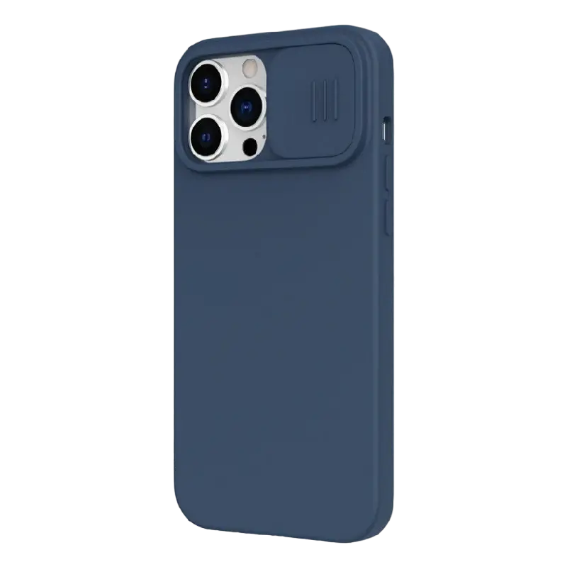 Husă Nillkin iPhone 13 Pro Max, CamShield Silky Silicone, Albastru Marin