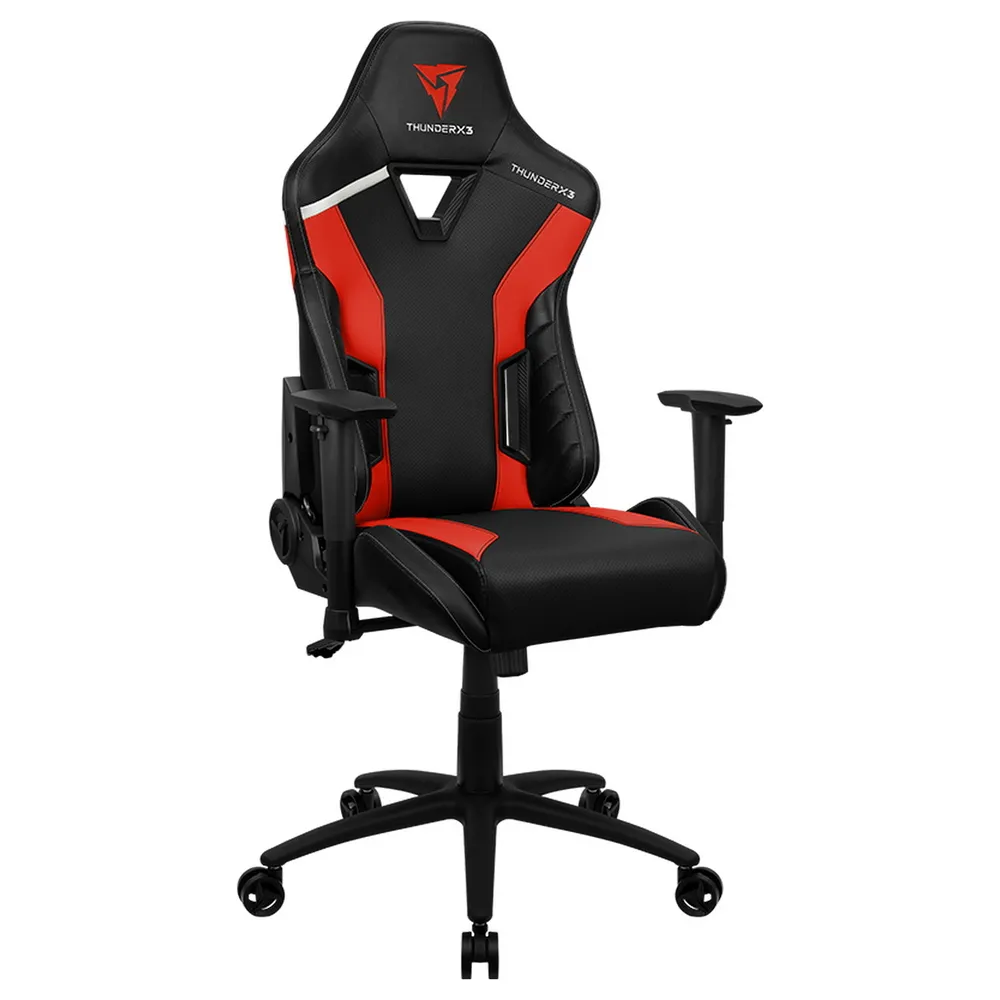 Scaun Gaming ThunderX3 TC3, PU Piele, Negru/Rosu
