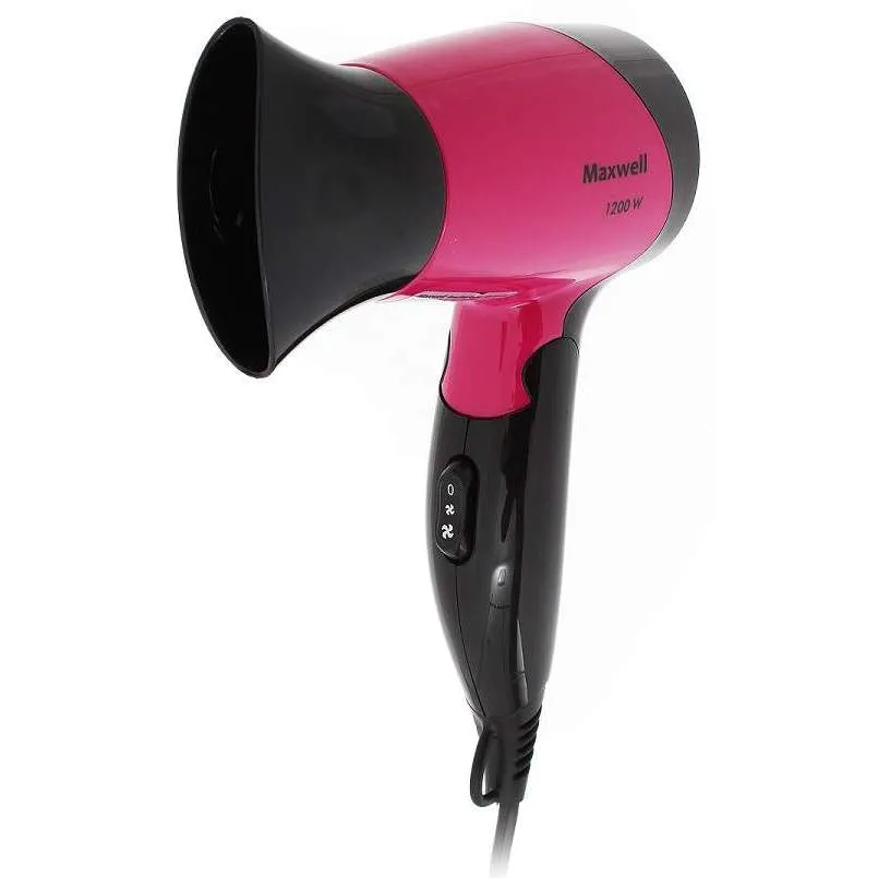 Uscător de păr compact Maxwell MW-2007, 1200 W, Negru | Roz