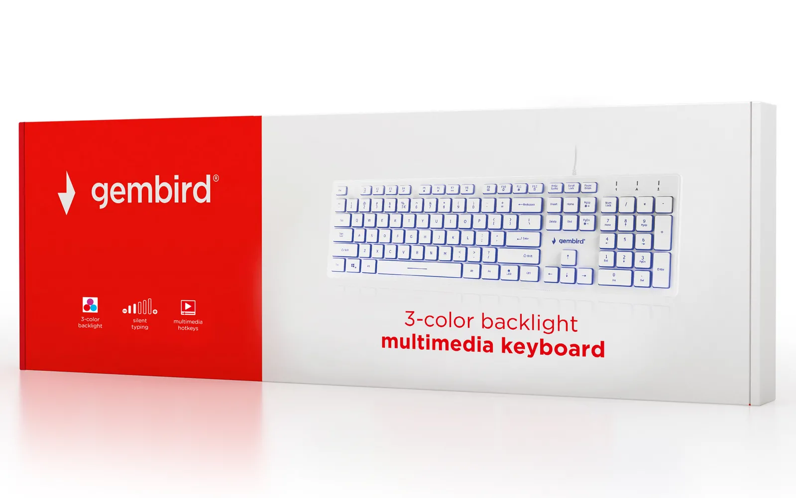 Tastatură Gembird KB-UML3-01-W-RU, Cu fir, Alb